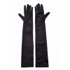 Mey İthalat® Siyah Renk Likralı Dirseğe Kadar Uzun Kumaş Eldiven 40 cm