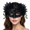 Mey İthalat® Siyah Taşlı Venedik Maskesi Lüks Tüllü Parti Maskesi