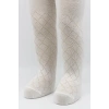 Mey İthalat®   Tekli Ekose Kabartma Penye Külotlu Çorap BS50105 Ekru