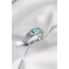 Mey İthalat® Vintage Model Mavi Taşlı Gümüş Renk Kadın Yüzük