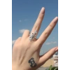 Mey İthalat® Yılan Figürlü Metal Ayarlamalı Antik Yüzük