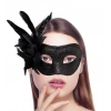 Siyah Metalize Tüylü Parti Maskesi