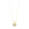 Taşlı Kalp Kolye - Altın
