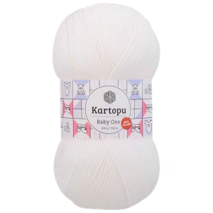 1 Adet Baby One Tüylenmeyen El Örgü İpi Yünü Kar Beyaz K010