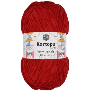 1 Adet Yumurcak Kadife El Örgü İpi Kırmızı K126