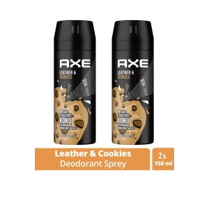 2 Adet Axe Erkek Sprey Deodorant Leather & Cookies 48 Saat Etkileyeci Koku 150 ml