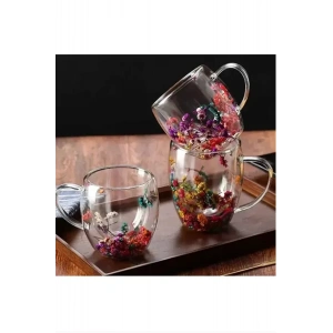 250 Ml Büyük Cidarlı Çiçekli Bardak 1 Adet Royaleks-1385