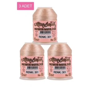 3 Adet Altınbaşak Oya ve Dantel İpi 20 gr - Royaleks - No: 301