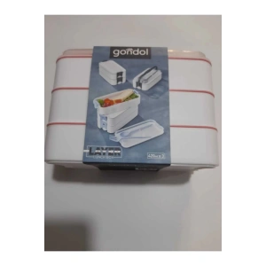 3 Katlı Beslenme Kabı Çatal Kaşık İçerisinde