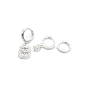 3lü Kutup Yıldızı Küpe - Gümüş