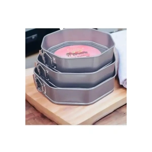 3lü Sekizgen Kelepçeli Kek Kalıbı