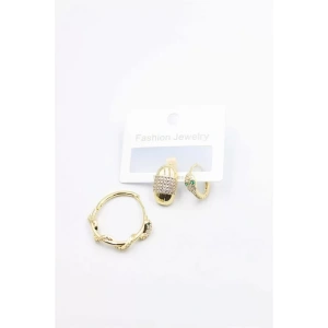 3lü Yılan Küpe - Altın