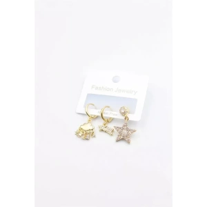 3lü Yıldız Küpe - Altın