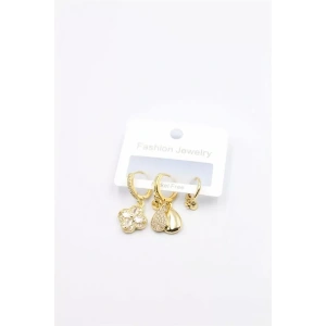 3lü Yonca Küpe - Altın