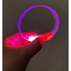 3 Modlu Pilli LED Işıklı Esnek Parti Bilekliği Pembe