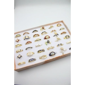 36lı Mineli Yüzük Seti - Altın