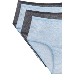 4lü Yeni Seri Renkli Yüksek Bel Fitilli Ribana Bato Külot Turquaz Gri