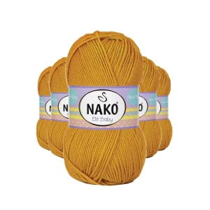 5 Adet Elite Baby El Örgü İpi Tüylenmeyen Bebek Yünü Parlak Altın 1636