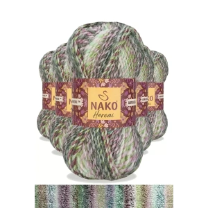 5 Adet Hercai Ebruli Hırka Kazak Atkı Bere El Örgü İpi Yünü 28129