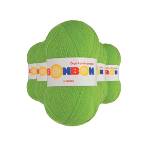 5 Adet Kristal El Örgü Lif İpi Açık Yeşil 98204