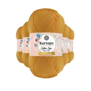 5 Adet Lotus Lux Bikini Büstiyer Bluz Simli Örgü İpi K318 Koyu Sarı