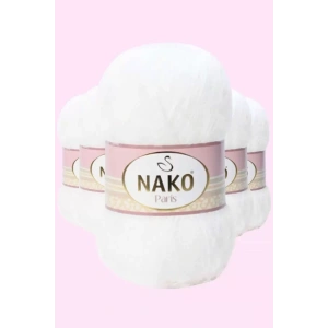 5 Adet Paris El Örgü ipi Yünü Beyaz 208