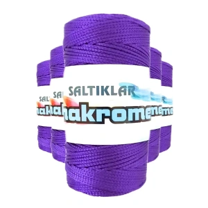 5 Adet Polyester Makrome İpi 4250 Mor 100 gr
