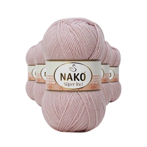 5 Adet Süper İnci El Örgü İpi 100 gr Gül Goncası 318