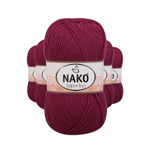 5 Adet Süper İnci El Örgü İpi 100 gr Vişne Çürüğü 2187