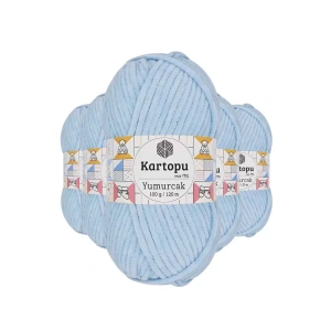 5 Adet Yumurcak Kadife El Örgü İpi Bebe Mavi K523