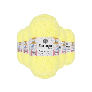 5 Adet Yumurcak Kadife El Örgü İpi Sarı K333