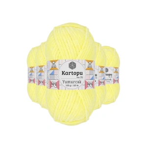 5 Adet Yumurcak Kadife El Örgü İpi Sarı K333