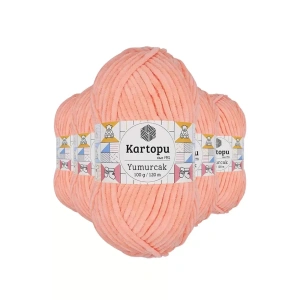 5 Adet Yumurcak Kadife El Örgü İpi Somon K218