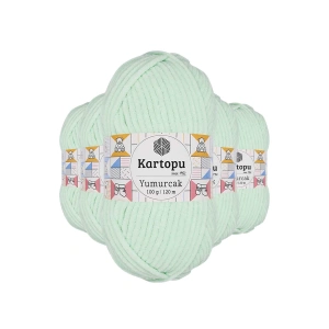 5 Adet Yumurcak Kadife El Örgü İpi Su Yeşili K560