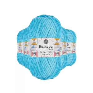 5 Adet Yumurcak Kadife El Örgü İpi Turkuaz K515