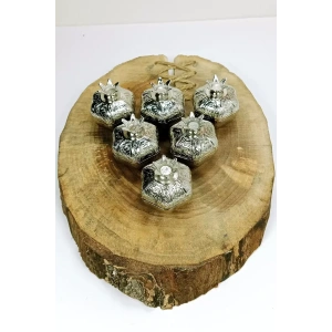 6 Lı Mini Eskitme Osmanlı Temalı Açık Renk Nar Lokumluk Sunum