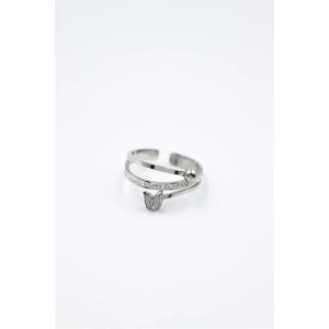 6lı Taşlı Kelebek Yüzük - Gümüş