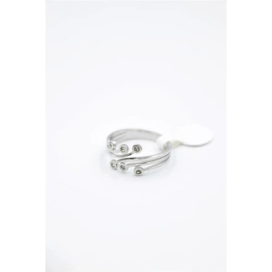 6lı Taşlı Salyangoz Yüzük - Gümüş