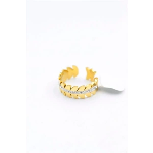 6lı Taşlı Yaprak Yüzük - Altın