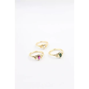 6lı Taşlı Yüzük Seti - Altın