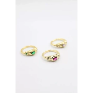 6lı Taşlı Yüzük Seti - Altın