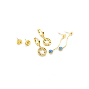 6lı Yonca Küpe - Altın