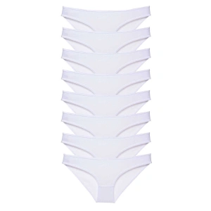 8 adet Süper Eko Set Likralı Kadın Slip Külot Beyaz