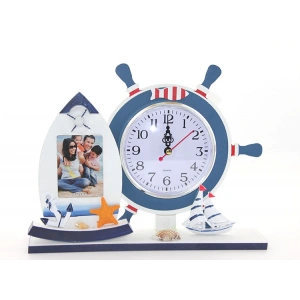 Ahşap Marin Dümenli Çerçeveli Saat Model 2