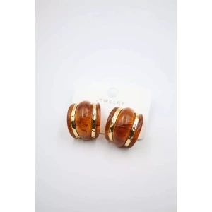 Akrilik Küpe - Kahverengi