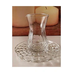 Alin Adela 6lı Cam Çay Tabağı Çay Tabak Altlığı Royaleks-RYG8030