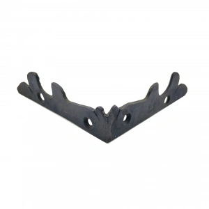 Antika Tarz Dekoratif Pirinç Lale Köşe Gönye - Yan, 105x105 Mm, Oksit