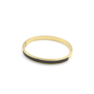 Baget Taşlı Bilezik - Siyah