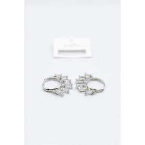 Baget Taşlı Shakira Küpe - Gümüş