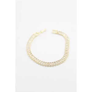 Baget Taşlı Su Yolu Bileklik - Altın